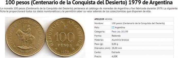 la moneda argentina que celebraba la conquista del desierto y ahora tiene valor para los coleccionistas