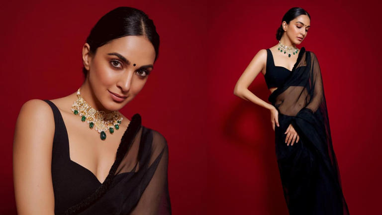 Fashion Face-Off Kiara Advani in black sheer saree