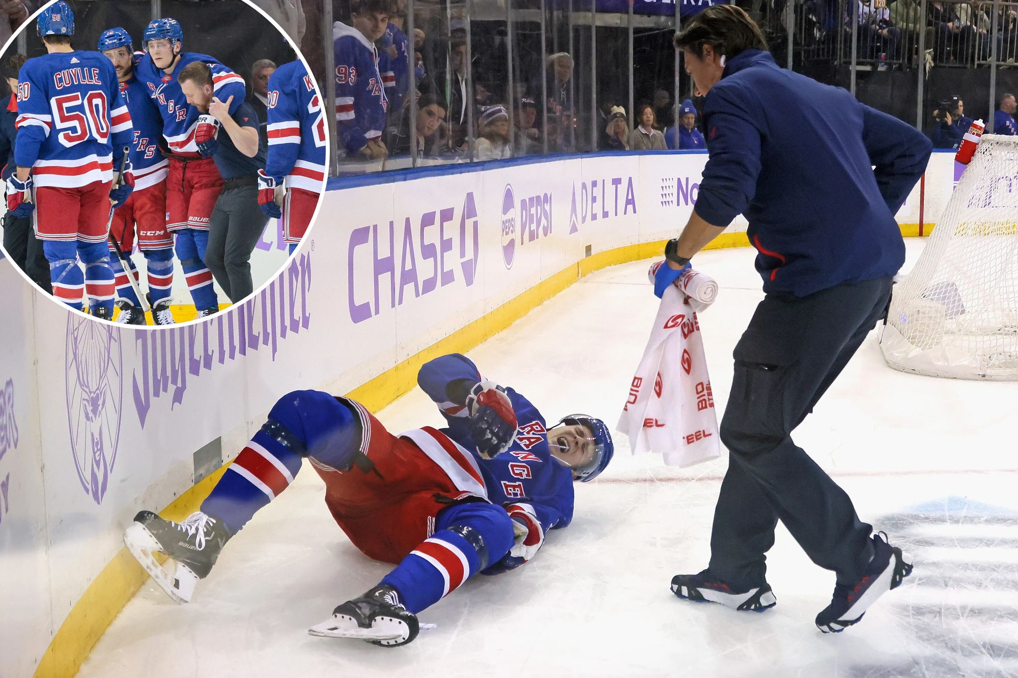 Kaapo Kakko Exits Rangers Game With Scary Leg Injury