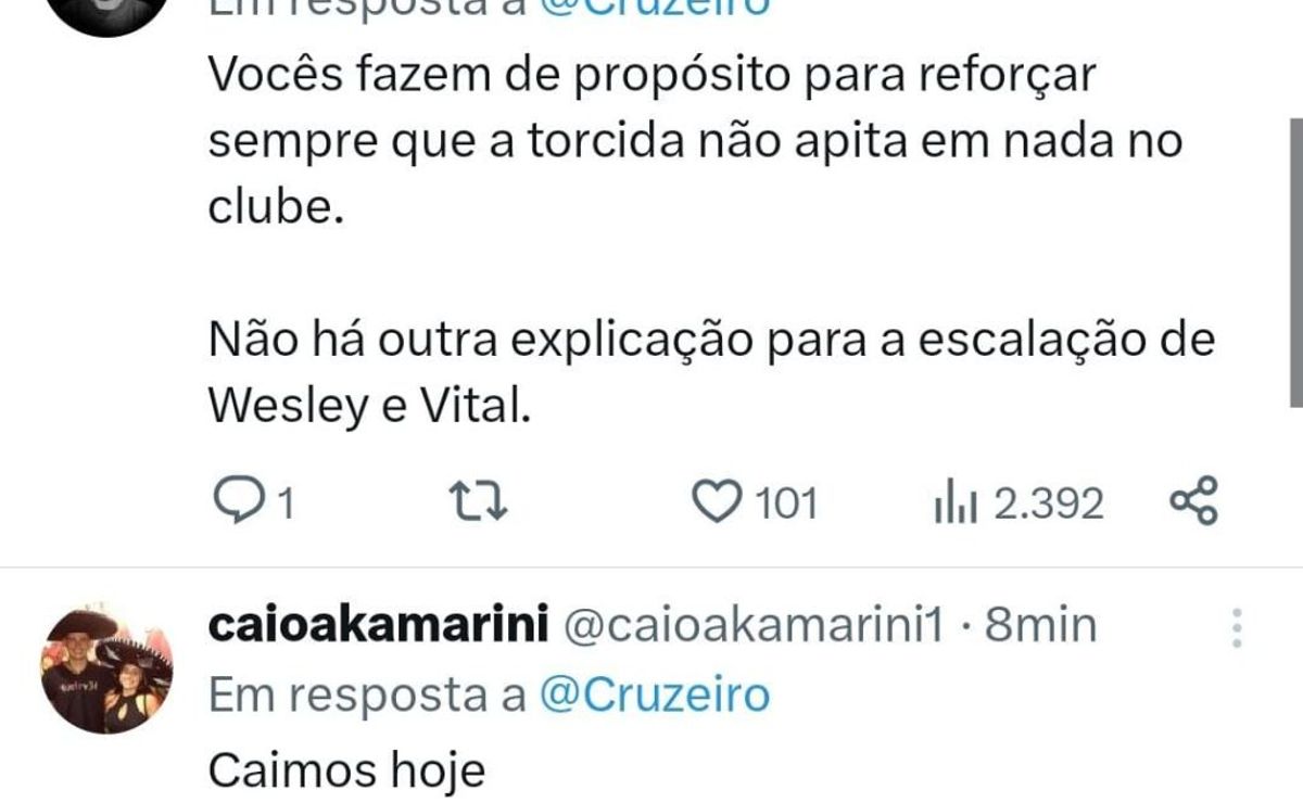“não sei se ele vai castigar”; casimiro aponta fator crucial para permanência do cruzeiro na série a do brasileirão