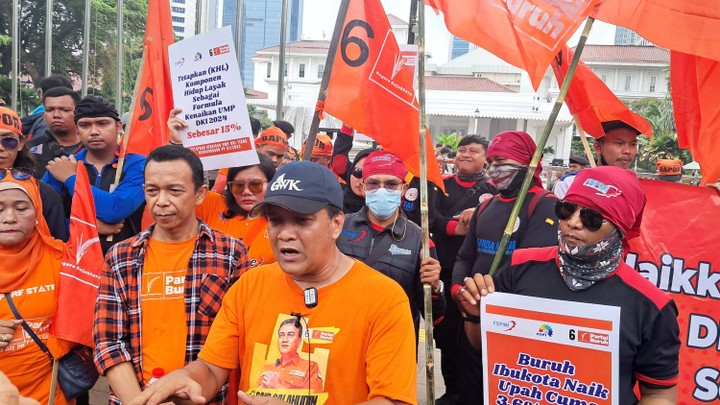 kampanye hari pertama partai buruh: demo tolak kenaikan ump di balkot dki