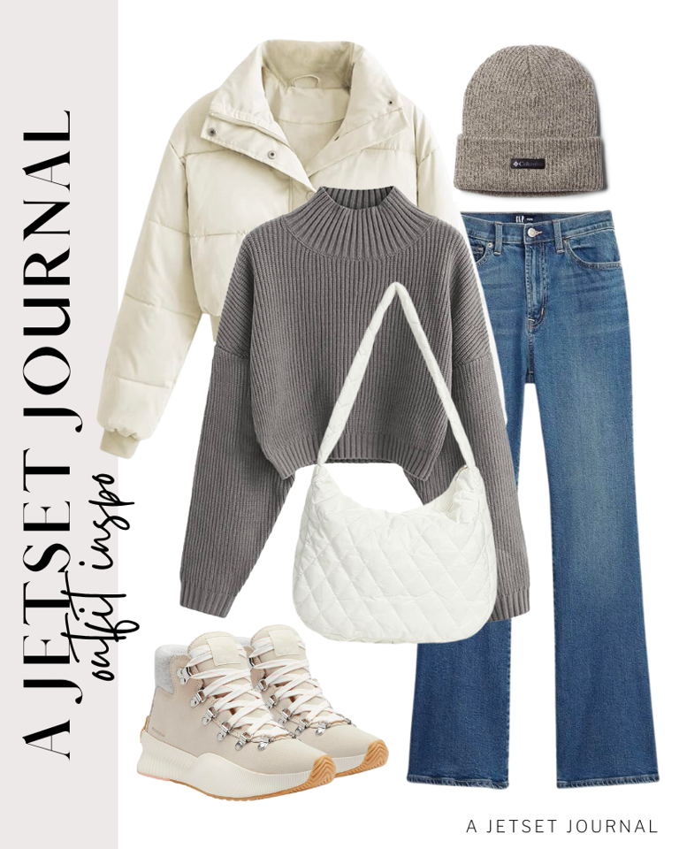 New Winter Outfits to Wear With a New Cropped Puffer Jacket