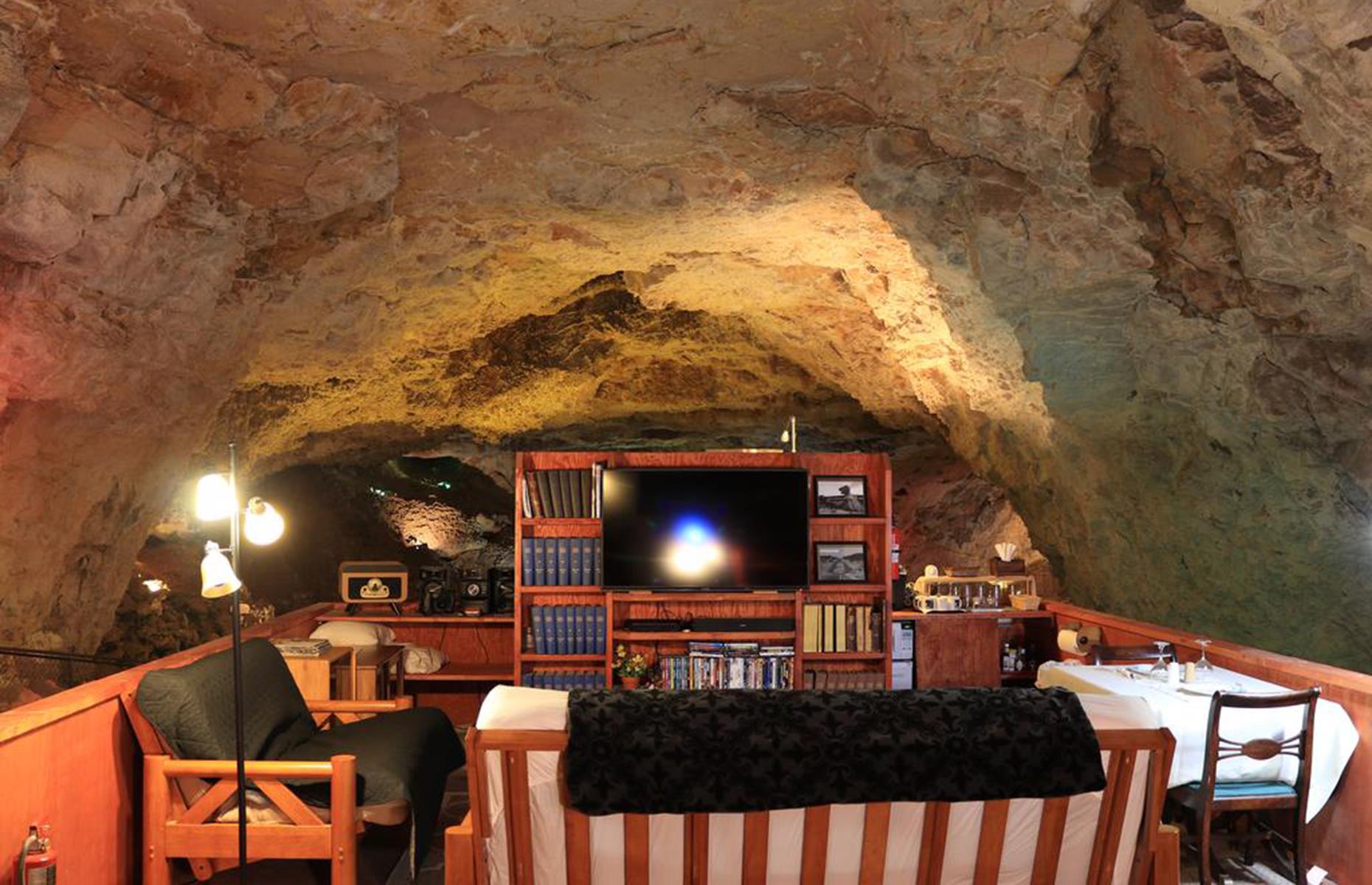 <p>Although most of this wonderfully retro inn is situated above ground, there is one special room hiding deep underground. The Cavern Suite sits 200 feet beneath the earth, and is billed as "the world's darkest, quietest, and deepest hotel room." There are two queen beds, a functional bathroom, a wide array of books, a TV, and even a kitchenette. While you're there, take the opportunity to visit the sprawling caverns themselves (although tours are temporarily unavailable).</p>