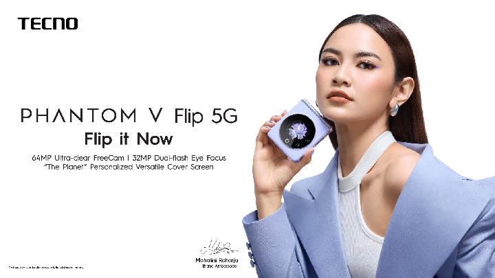 ponsel lipat tecno phantom v flip 5g dirilis, ini spesifikasi dan harganya