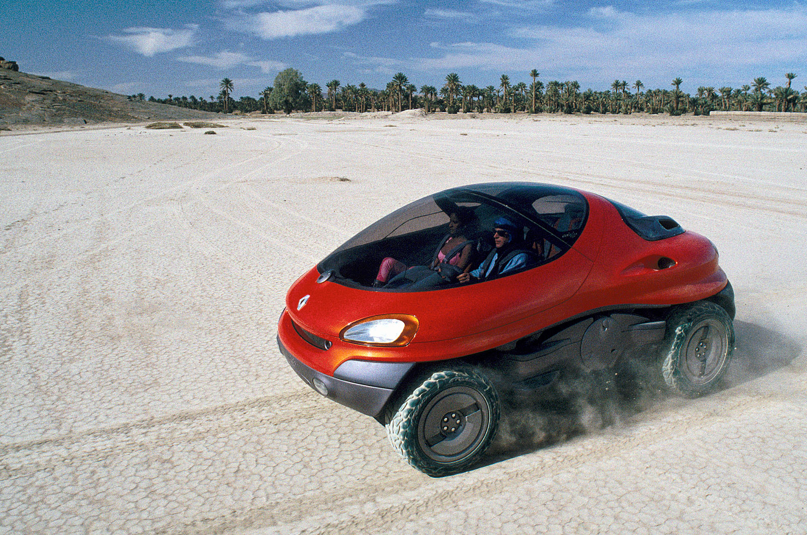 <p>Renault churned out concept cars throughout the 1980s and 1990s, many of which were so wacky that you had to wonder what they'd been smoking. One of the most ridiculous was the three-seater Racoon, which was claimed to be watertight, fire-proof and was height-adjustable.</p><p>A Safrane-sourced 266 hp V6 engine drove all four wheels via a six-sped transmission but incredibly, nothing like the Racoon has entered production. So far.</p>