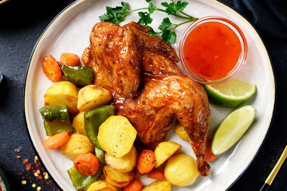 air fryer recipe for 'tender' chicken and crispy potatoes takes under 30 minutes to cook