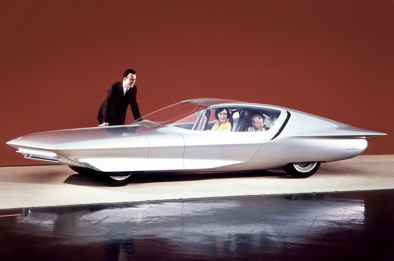 <p>Designed originally as the Firebird IV in 1964, this high-performance car was designed as an autonomous vehicle with all of the comforts of a living room. As such the seats could recline and swivel, there was a TV and pull-out table and even a built-in fridge. Looking at the picture it’s hard to see how they fitted that lot in; it must have been very cosy inside...</p>