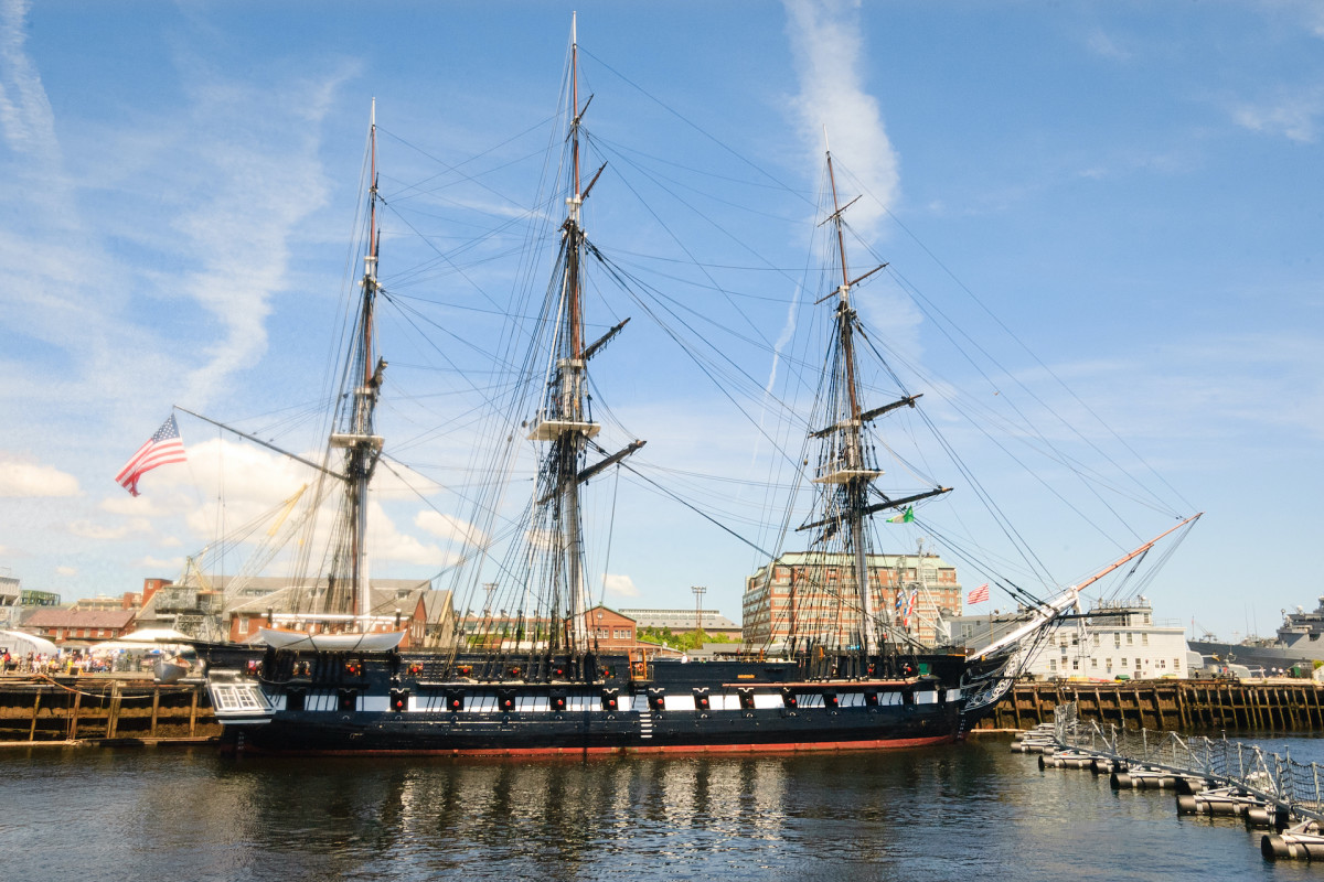 <p>Sights along the Boston Freedom Trail include Bunker Hill, Copp’s Hill burying ground, the Paul Revere House and, pictured here, the USS Constitution, also known as "Old Ironsides," the oldest commissioned warship afloat which dates back to the War of 1812 when she fought the British frigate HMS Guerriere. </p>
