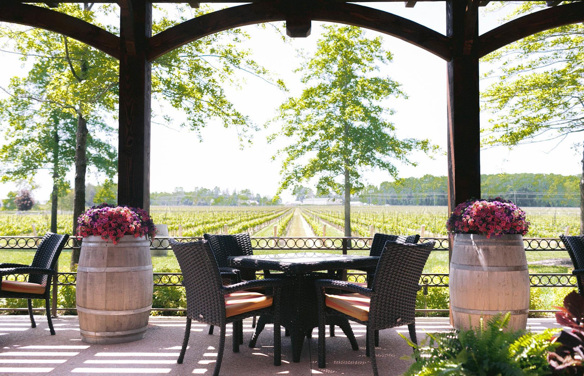 <p>Wine fans will relish the prospect of visiting top-class vineyards in Niagara-On-The-Lake, particularly <a href="https://www.peller.com/">Peller Estate</a> and <a href="https://www.twosistersvineyards.com/">Two Sisters</a>. The Peller brand can be spotted all over Ontario and is worth the hype.</p>  <p>Tours include tastings from the 44-acre estate’s wine portfolio, with a stop off in the 10Below Icewine Lounge – an igloo-esque room that’s kept at 14°F, where you can sample the painstakingly delicious icewine; just 1mm is produced from 10 grapes. Two Sisters’ John Street Vineyard spans 68 acres, where merlot, cabernet sauvignon, cabernet franc, and chardonnay varietals thrive.</p>  <p>The award-winning winery offers a tasting flight of four premium wines; our advice is to choose the cabernet franc – a fruity ruby red that’s been crafted in French oak for 30 months. Cheers!</p>