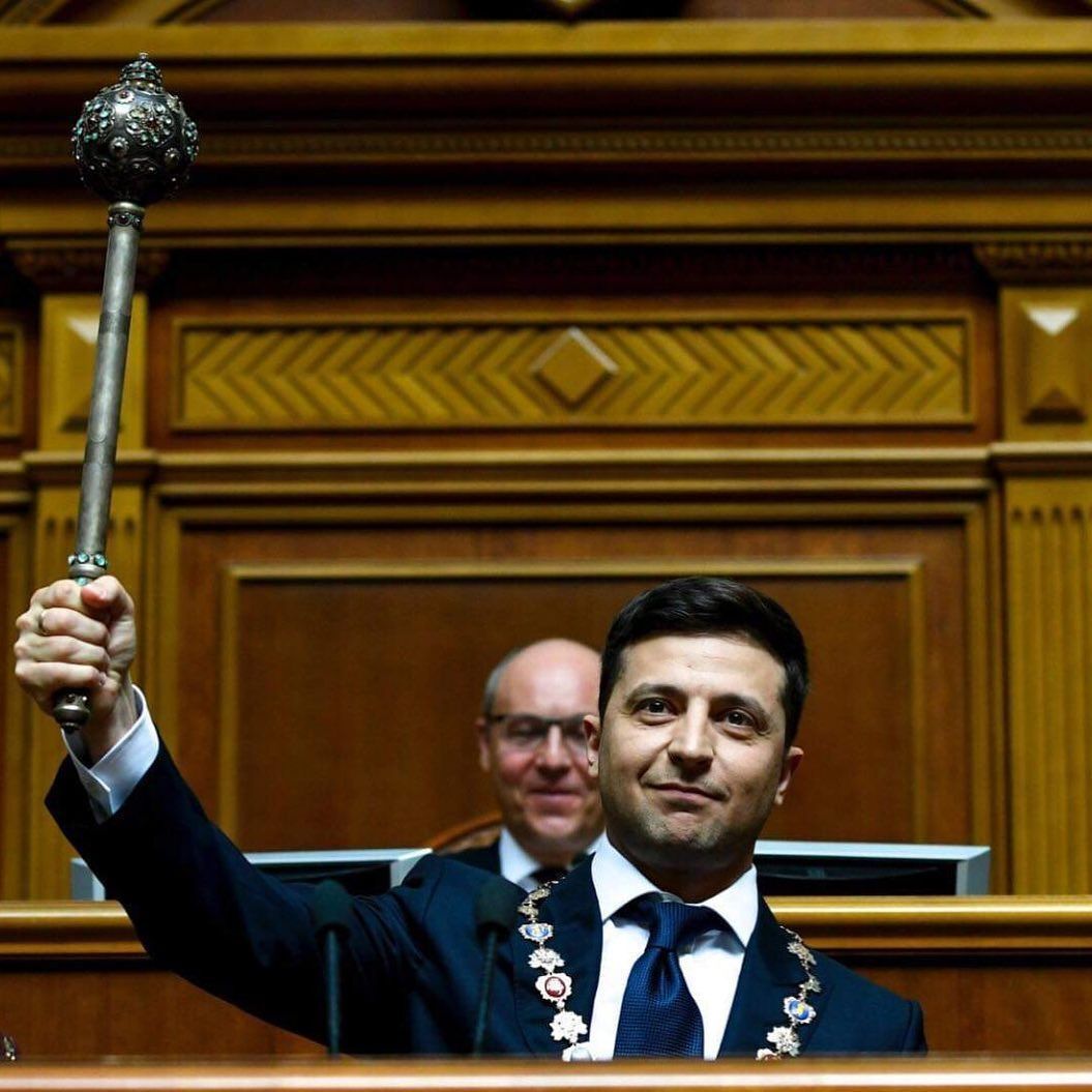<p>Despite his lack of political experience, Volodymyr Zelensky won <a href="https://www.theguardian.com/world/2019/apr/21/zelenskiy-wins-second-round-of-ukraines-presidential-election-exit-poll">over 70 per cent of the vote in the decisive round</a>. He was <a href="https://www.president.gov.ua/en/president/biografiya">sworn in</a> as the sixth president of Ukraine on May 20, 2019.</p><p><a href="https://www.instagram.com/p/BxrapKyCgg0/">See photo on Instagram</a></p>