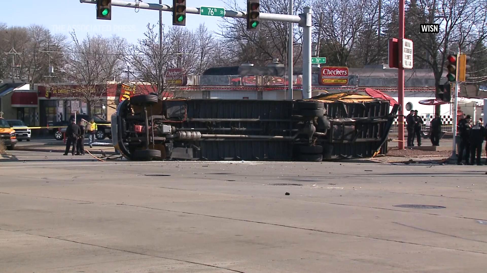 Vehicle Crashes Into School Bus In Police Pursuit