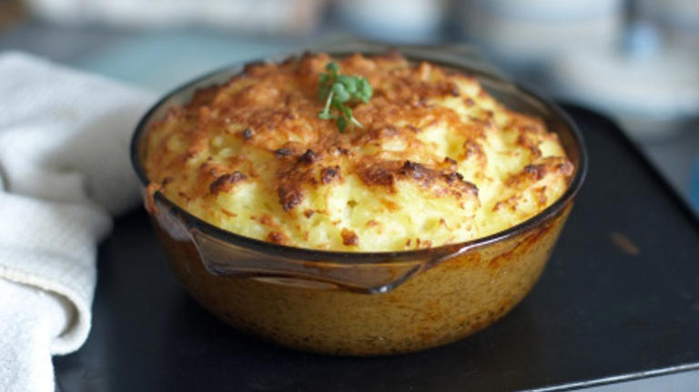 Baking Mashed Potatoes With Feta Results In A Bubbly Masterpiece