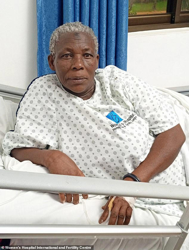 Safina Namukwaya became the oldest woman to give birth in Africa after she delivered a baby girl and boy yesterday