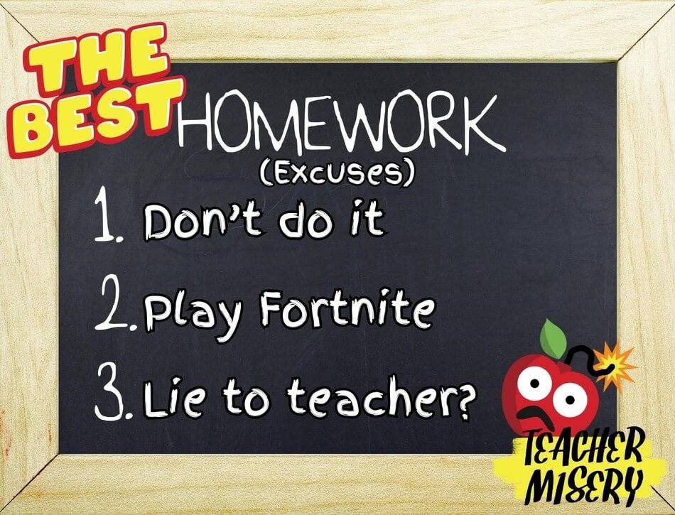 funniest excuses for not doing your homework