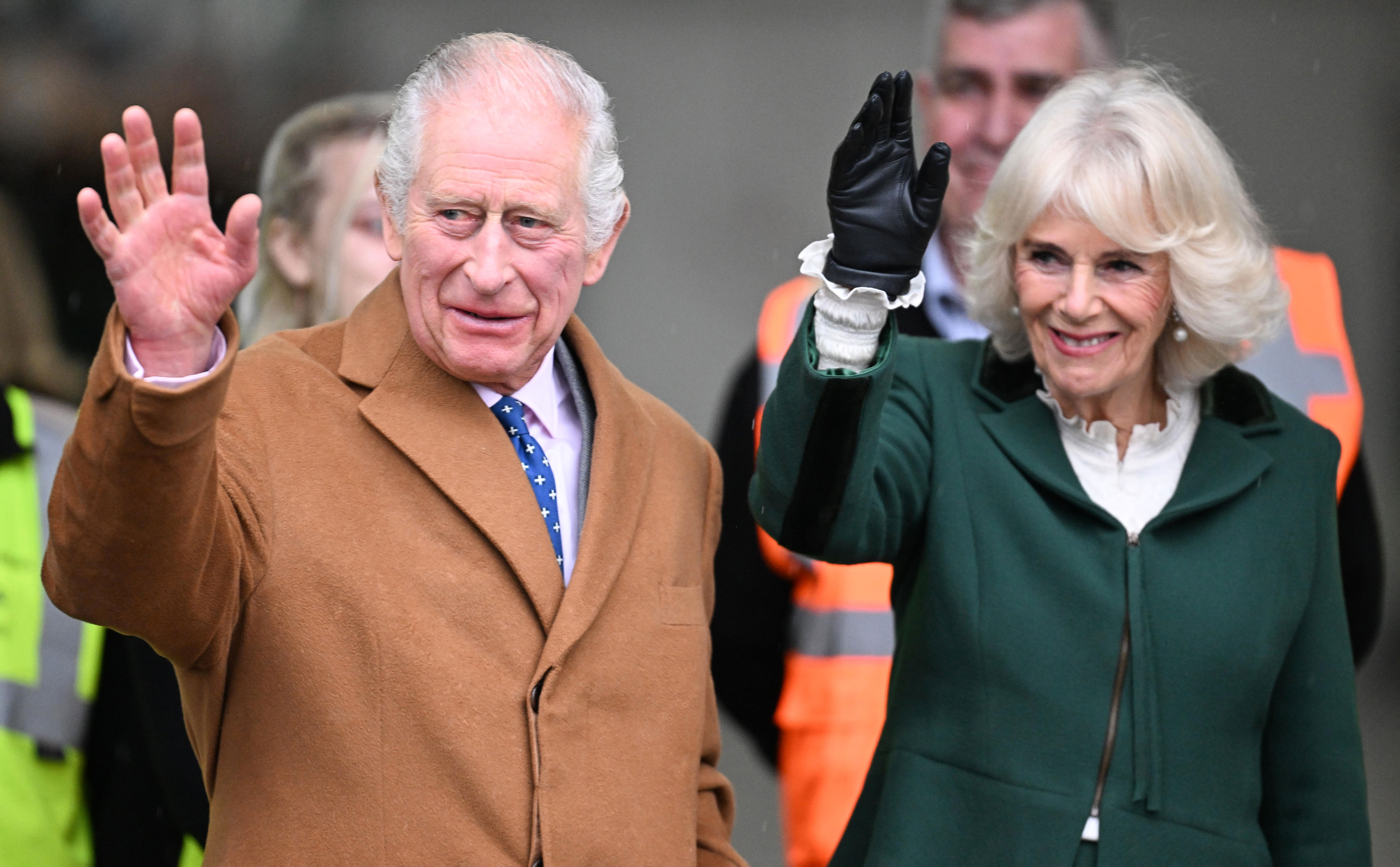 <p><span>King Charles III and Queen Camilla waved to the crowds on His Majesty's 75th birthday as they launched the Coronation Food Project in Didcot, Oxfordshire, England, at a surplus food distribution center on Nov. 14, 2023. </span></p><p>The project seeks to bridge the gap between food waste and food need across all four nations of the United Kingdom, helping people and helping the planet.</p><p>MORE: <a href="https://www.wonderwall.com/celebrity/royals/duchess-camilla-parker-bowles-prince-charles-queen-consort-wife-best-photos-622676.gallery">See the best photos of Queen Camilla since her marriage to King Charles III</a></p>