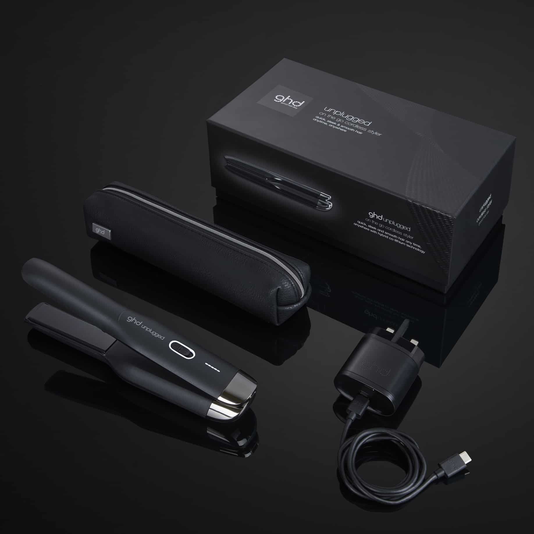 <p><strong>£299.00</strong></p><p><a href="https://www.ghdhair.com/hair-straighteners/ghd-unplugged-black-p-552?gad_source=1&gclid=CjwKCAiA0syqBhBxEiwAeNx9N95xGeyfciEjYaHikTddFgjFAoy49daYmCNMnMmmTUmEK5ttOihZFBoCAGsQAvD_BwE">Shop Now</a></p><p><strong>With a whopping £100 off for Cyber Monday, this has already sold out in Black, but you can get black in the festive gift set or the peach or white colour.</strong></p><p>ghd were not playing around when they concocted this clever cordless straightener... The hair tool brand are known for always delivering when it comes to styling essentials, and it seems the Unplugged Styler is no exception.</p><p>The battery takes 2 hours to fully charge, and offers up 20 minutes of continuous styling at ghd's optimum temperature of 185°C.</p><p>A little more tech-savvy than some of the other models, the ghd styler features a USB-C connector & plug, making it even more versatile and travel-friendly than others.</p>