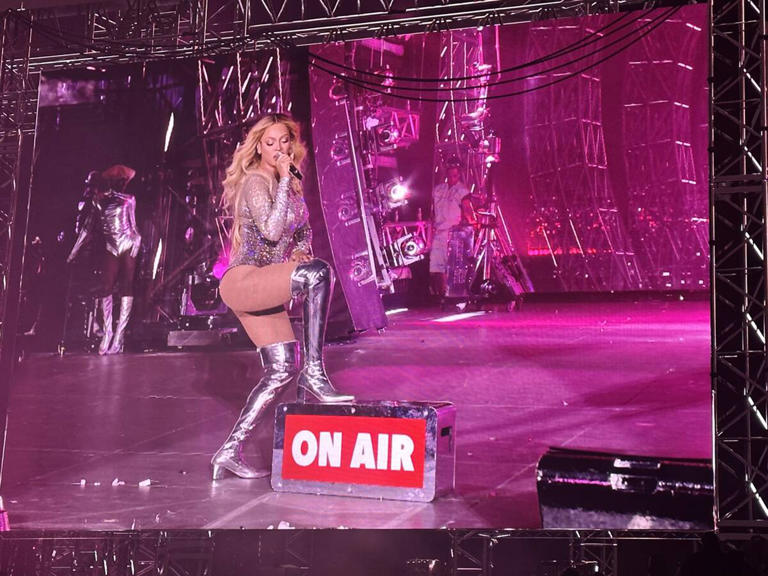 An image of Beyoncé's "Renaissance World Tour" at Allegiant Stadium on Aug. 26, 2023, in Las Vegas.