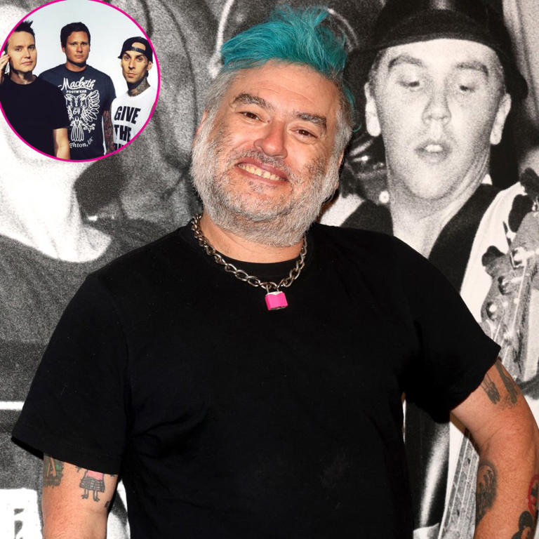 Fat Mike of NOFX with an inset of Blink 182.