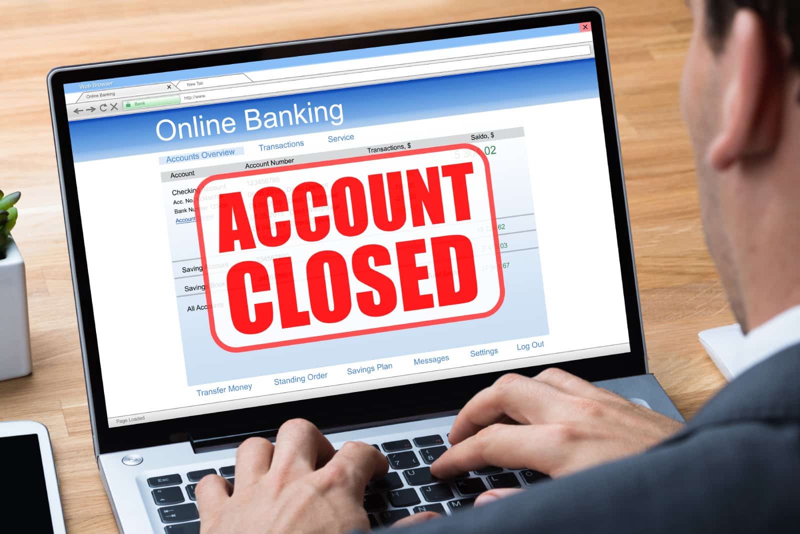 Closing account. Account closed. Close account. Account is closed.