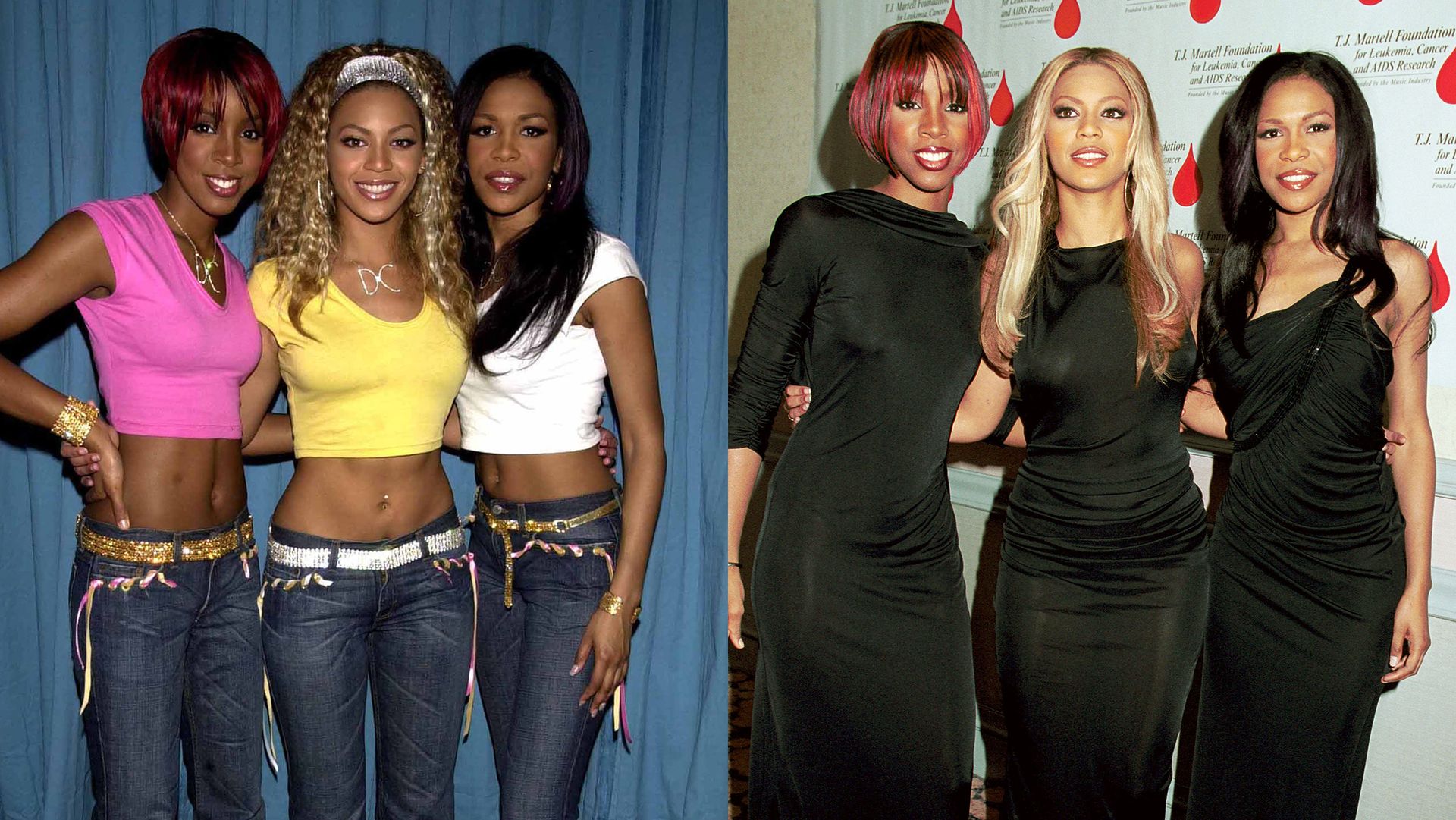 <p>                     Destiny's Child wasn't the first "girl group" to don matching outfits, but they helped popularize the concept. Part of their recognizability as an act was their commitment to wearing over-the-top, often colorful costumes on stage and keeping that same aesthetic everywhere they were seen publicly. This started when the group rose to prominence and carried on through the group's (devastating) disbandment in 2006. Now, for context if you're unfamiliar, the group was originally made up of four people—Beyoncé, Kelly Rowland, LaTavia Roberson, and LeToya Luckett, then the latter two were replaced by Michelle Williams and Farrah Franklin, who also left not long after she joined the group. Our final three—Beyoncé, Williams, and Rowland—became the iconic matching groupmates we loved. Obviously, Beyoncé has gone on to do incredible things, and Williams and Rowland have gone on to their own careers, but the three occasionally reunite to our collective delight. But in the meantime, we can always look back and appreciate their coordinated sartotial artistry of years past.                   </p>                                      <p>                     Here we present you with various times Destiny's Child brought it in matching outfits—from awards ceremonies to performances and everything in between. Some of them we love, some not so much (as you'll see), but you can't deny the impressive commitment to a theme here.                   </p>