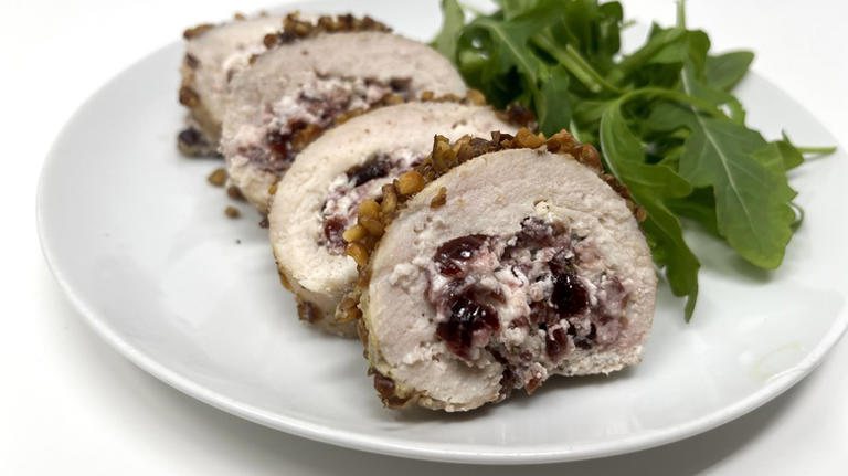Goat Cheese Balances The Flavors Of Cranberry Chicken Roulade With Rich ...