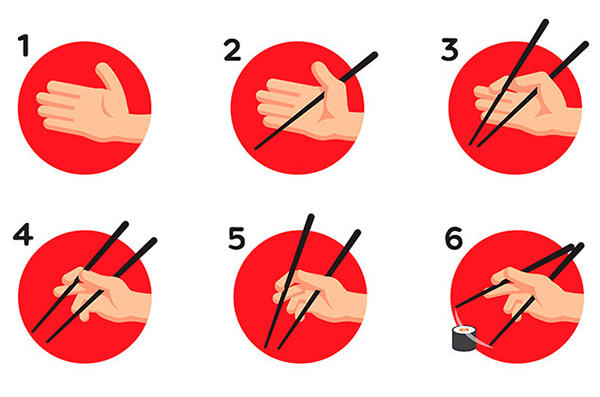 Convertir unos palillos chinos en un utensilio muy fácil de usar para comer