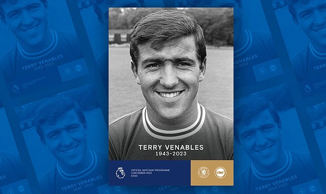 Chelsea pay tribute to Terry Venables in matchday programme