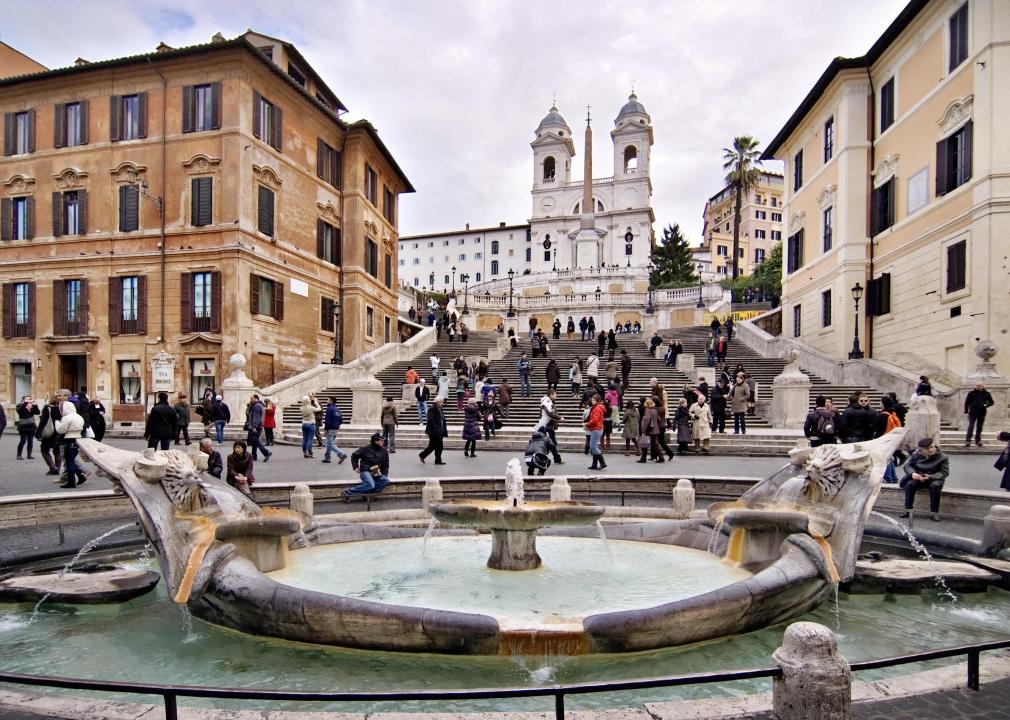 <p>- International tourist arrivals: 62.1 million</p>  <p>Because of overtoursim, many Italian destinations have enacted laws to manage the tourist onslaught. Rome sits at the <a href="https://www.loc.gov/law/foreign-news/article/italy-new-urban-regulations-for-the-city-of-rome/">forefront of these new regulations</a>, enacting laws prohibiting eating in public, sitting on the Spanish Steps, and sightseeing while shirtless.</p>