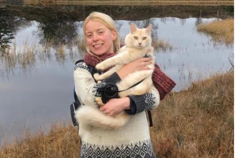 Cat Goes Hiking with Owner