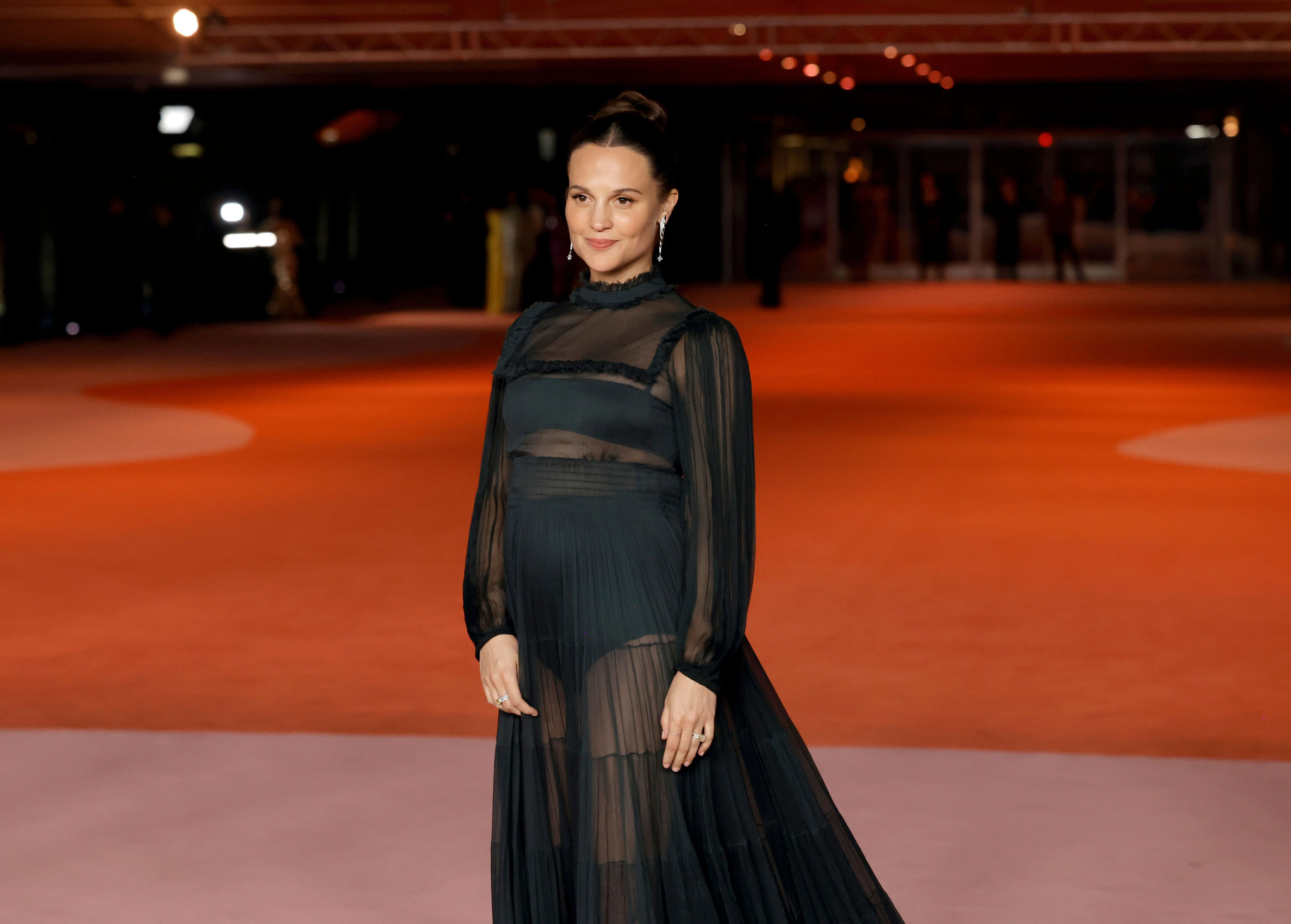 Alicia Vikander's sheer Louis Vuitton gown took over 400 hours to create