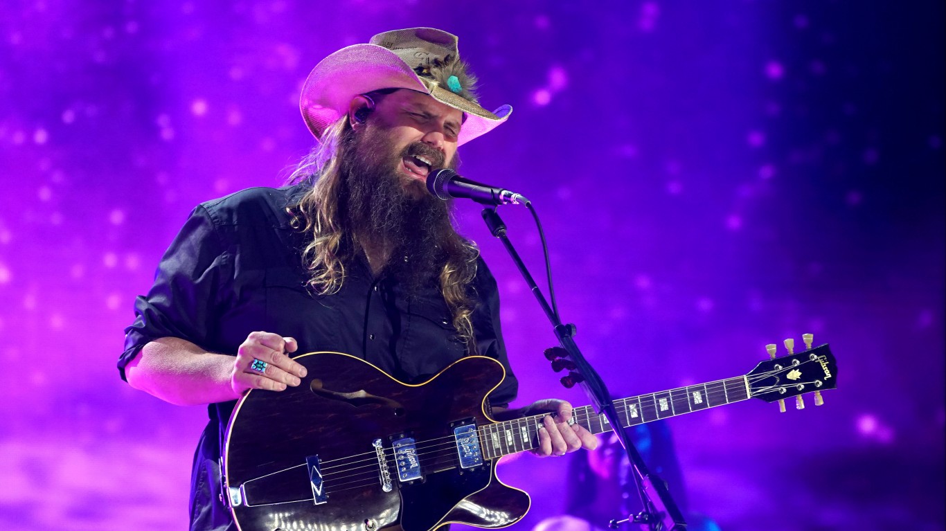 <ul> <li><strong>Hometown:</strong> Lexington</li> </ul> <p>Born Christopher Alvin Stapleton, Chris Stapleton is a singer-songwriter, guitarist, and producer. He first rose to prominence as a songwriter, co-writing six number-one country songs for other artists. After a successful behind-the-scenes career, Stapleton embarked on a solo career, with his first album “Traveller” reaching number one on the Billboard charts and being certified platinum four times over.</p> <p>It’s no surprise then that Stapleton has received many accolades for his work. These include eight Grammy Awards, 14 Country Music Association Awards, and 10 Academy of Country Music Awards. Moreover, The Academy of Country Music named him the artist-songwriter of the decade in 2019.</p>