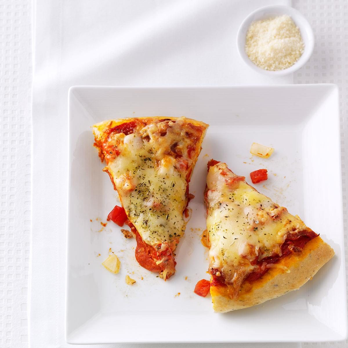 <p><span>Just as popular as a sausage, </span><a href="https://www.tasteofhome.com/recipes/pepperoni-pizza/" rel="noopener"><span><span>pepperoni pizza</span></span></a><span> is a go-to for many (and slightly easier to prepare). Go the simple route of purchasing a package of pre-sliced pepperoni and spread it evenly across your pizza. If you want to fancy things up, drizzle on some </span><a href="https://www.walmart.com/ip/Mike-s-Hot-Honey-Honey-with-a-Kick-Sweetness-Heat-100-Pure-Honey-Shelf-Stable-Gluten-Free-Paleo-12-oz-Bottle/119583978" rel="noopener"><span><span>hot honey</span></span></a><span> to bring out the spices of the meat.</span></p>