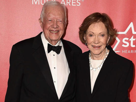 Former President Jimmy Carter and Rosalynn Carter attend the 25th anniversary MusiCares 2015 Person Of The Year Gala honoring Bob Dylan at the Los Angeles Convention Center in Los Angeles, Feb. 6, 2015.