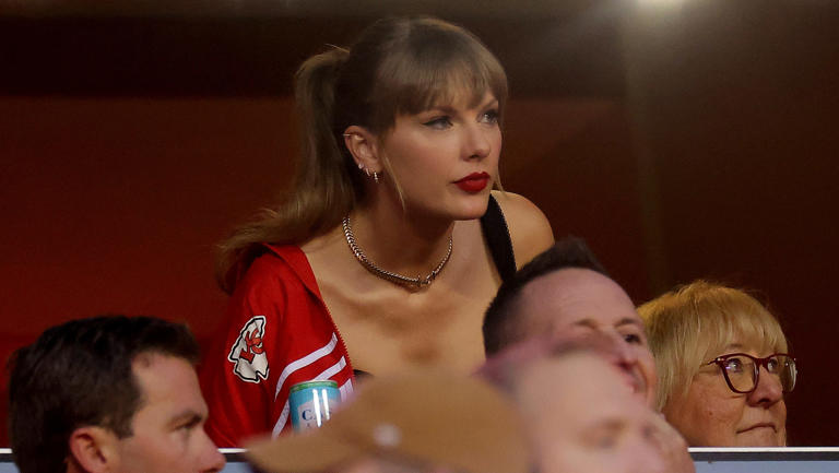 Taylor Swift and Donna Kelce at GEHA Field at Arrowhead Stadium on October 12, 2023.