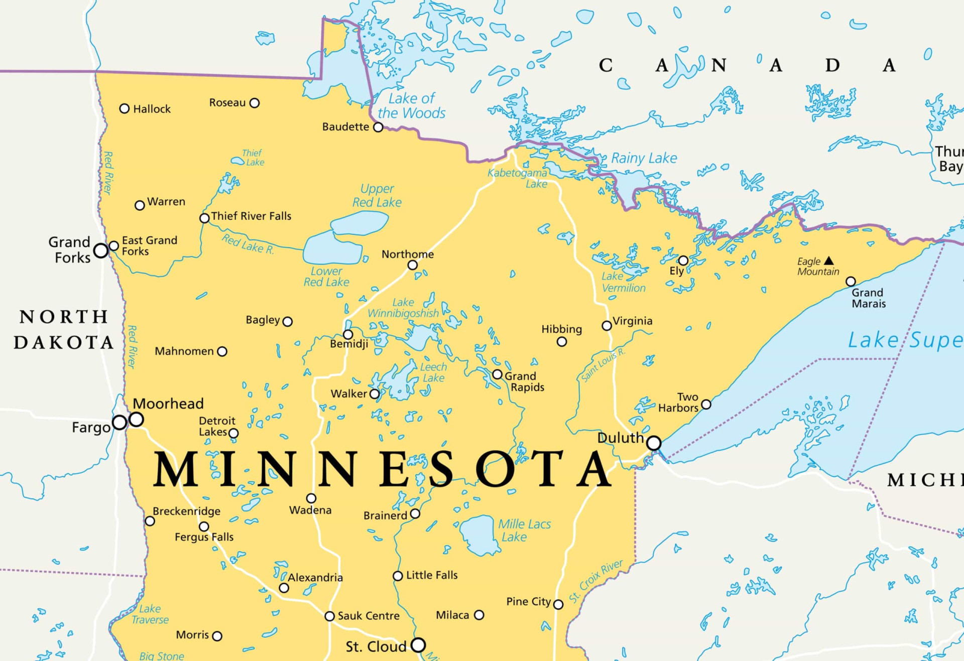 Noordwestelijke hoek van Minnesota