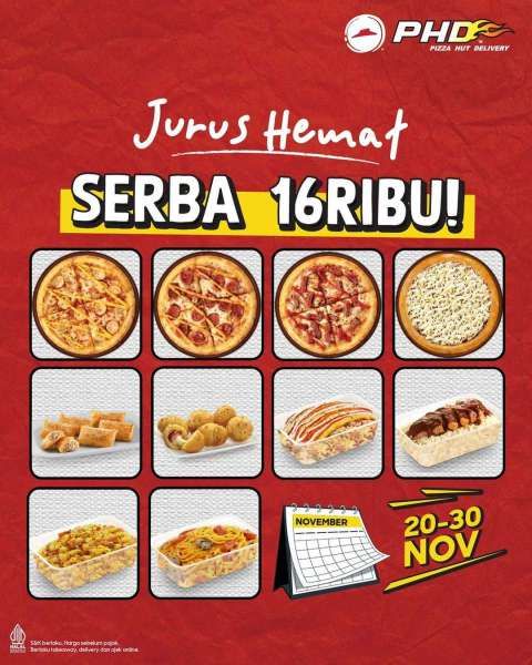 promo pizza hut delivery serba rp 16.000-an di november, rekomendasi makan hemat