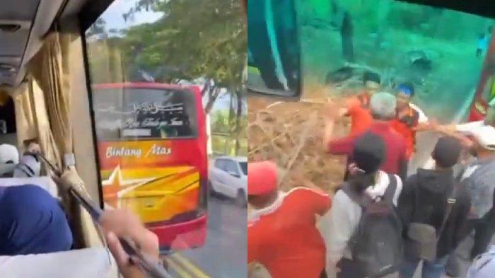 aksi ugal-ugalan sopir bus di lamongan berujung sanksi,sempat bikin penumpang teriak ketakutan