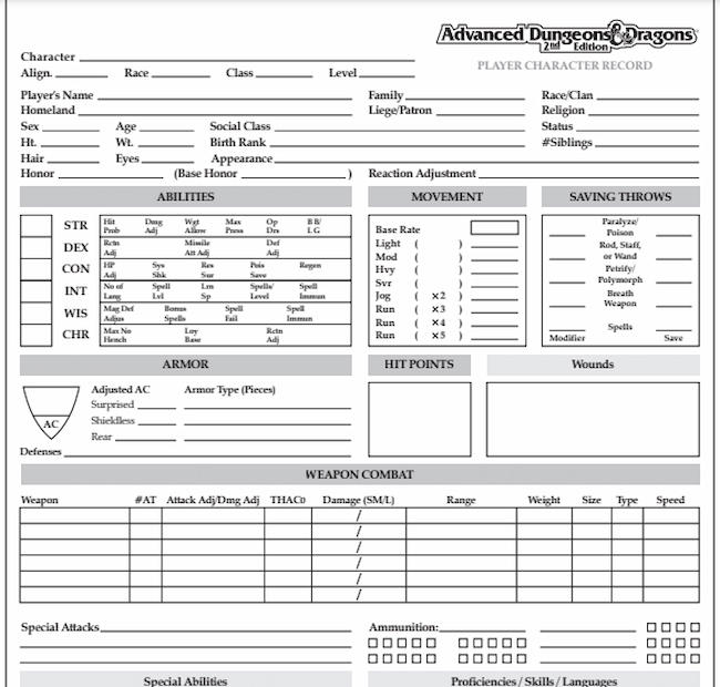 The Best DnD Character Sheets – Custom, Online, Printable + Fillable!