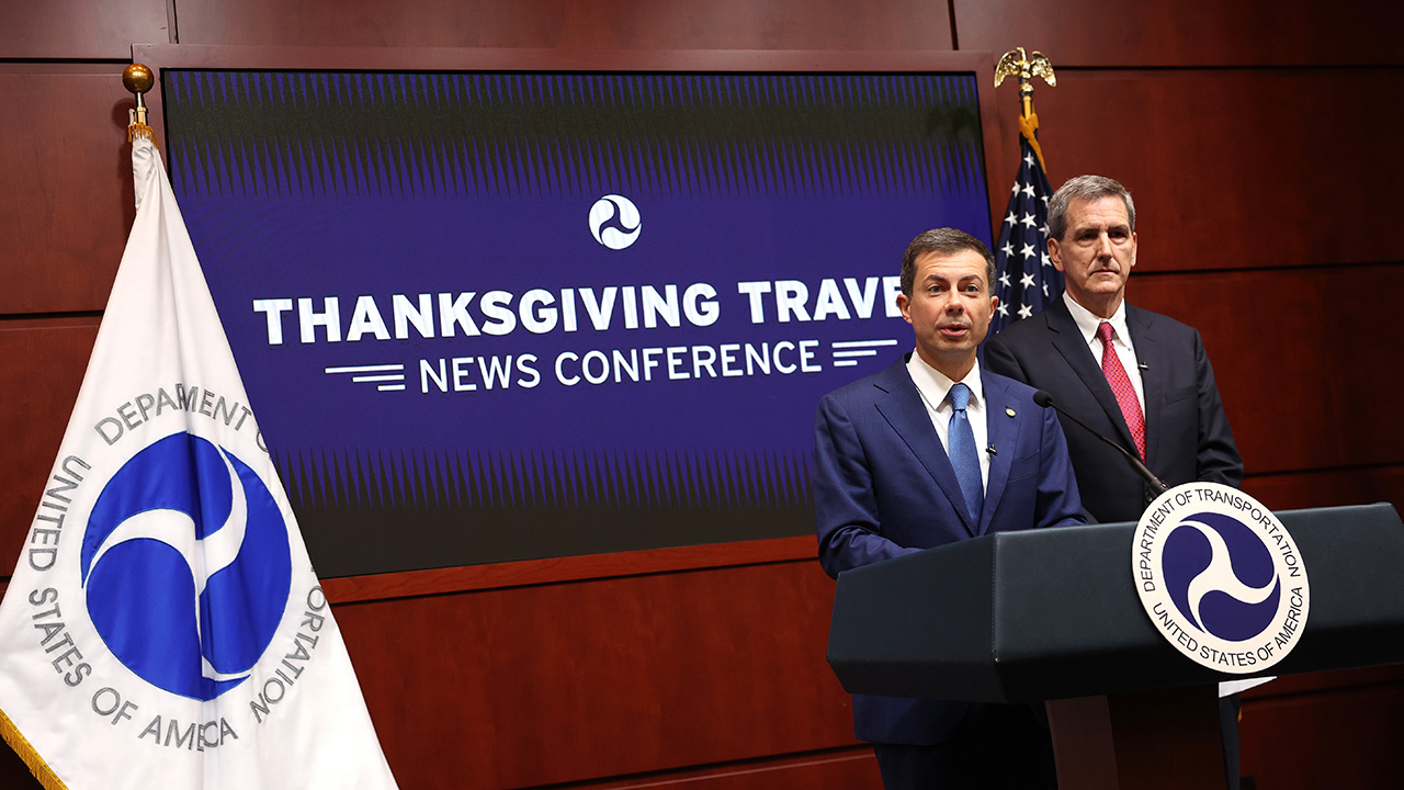buttigieg has thanksgiving message for 'extremist republicans' before 'busiest travel days in us history'