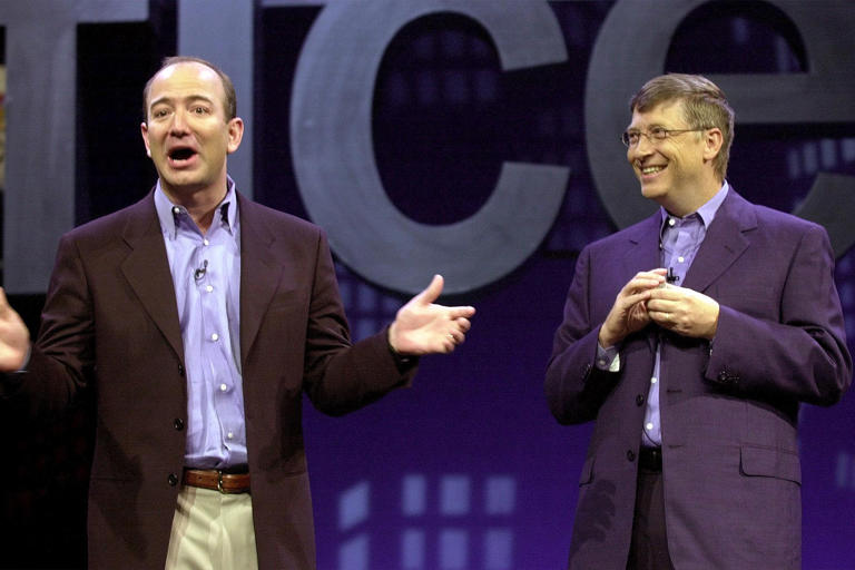 Jeff Bezos; Bill Gates STAN HONDA/AFP via Getty Images
