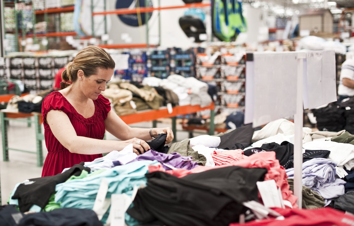 Clothes for everyone. Panic buying Costco.