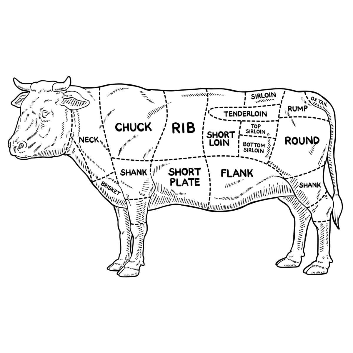 Printable Beef Cuts Chart With Cooking Methods