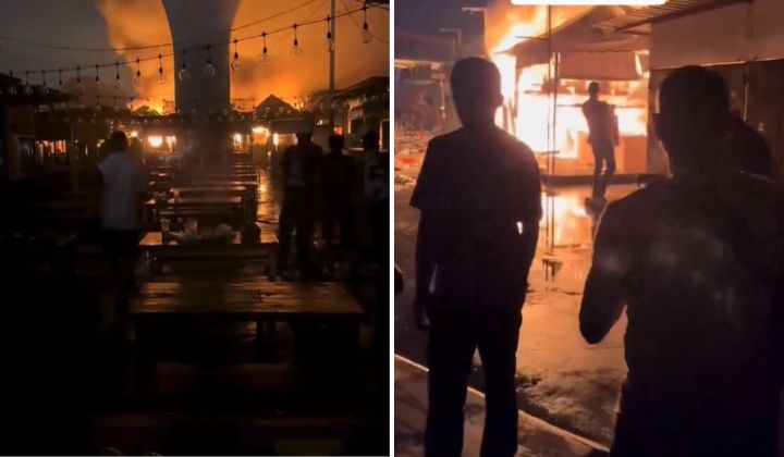 [watch] uptown kota damansara fire destroys 20 stalls, investigation ongoing