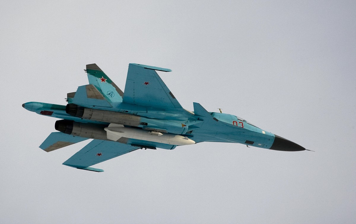 russian air force's su-34 jets destroy ukrainian positions: moscow