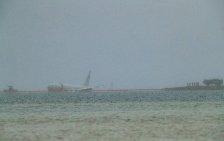 us navy plane overshoots runway into ocean off hawaii