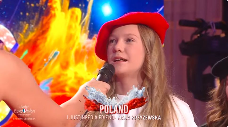 wpadka prowadzących na otwarciu eurowizji junior. źle przedstawili maję krzyżewską i to dwukrotnie! poprawiła je na wizji (wideo)