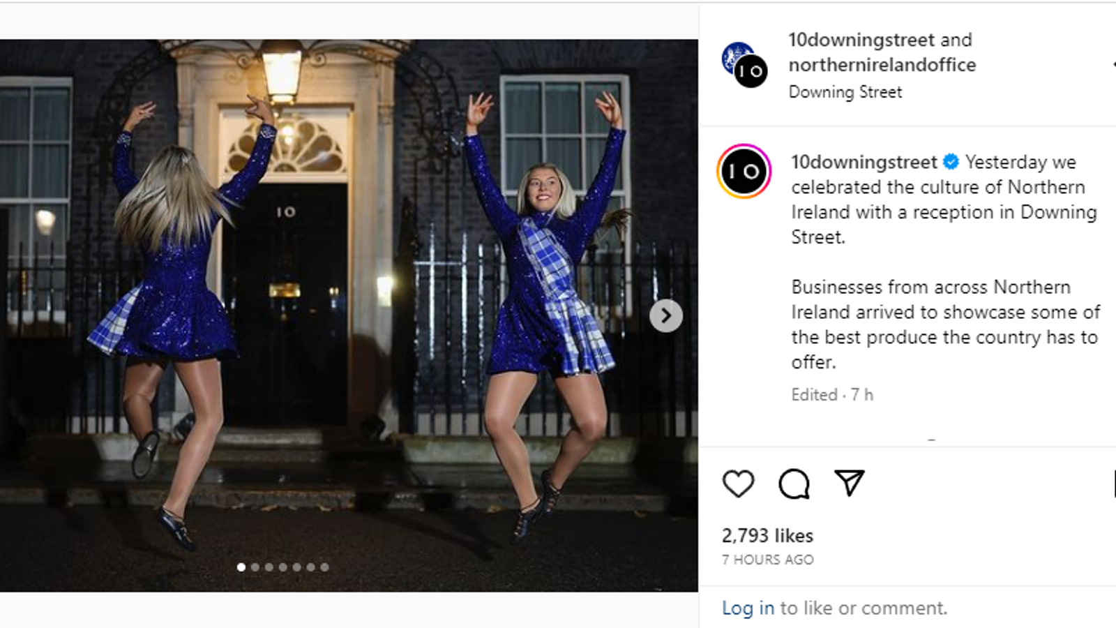 no 10 makes 'unfortunate mistake' on instagram post celebrating northern ireland