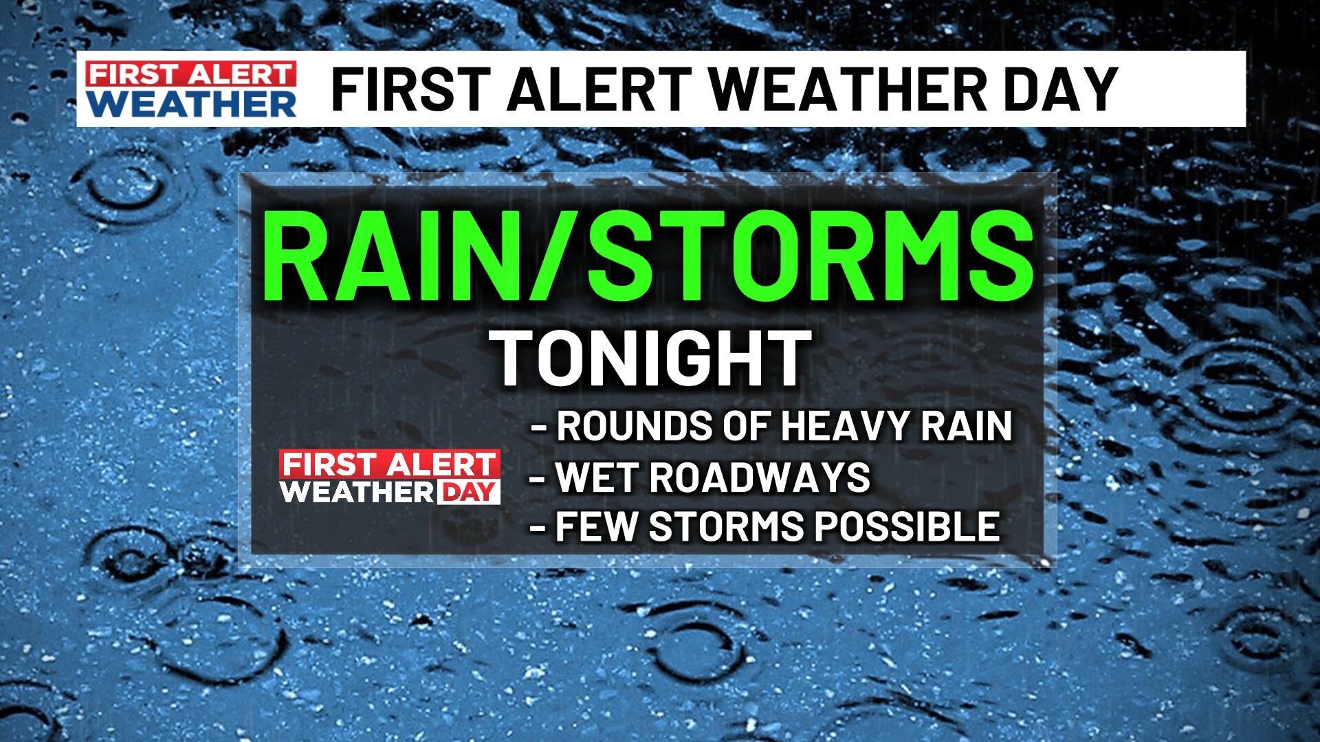 FIRST ALERT WEATHER DAY: Rain And Thunder Possible Tonight