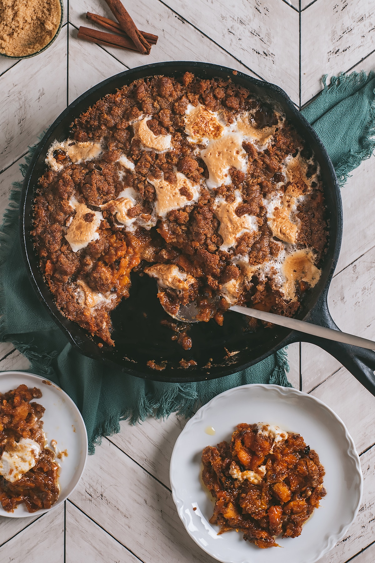 Roasted Sweet Potato Casserole with Gingersnap Streusel
