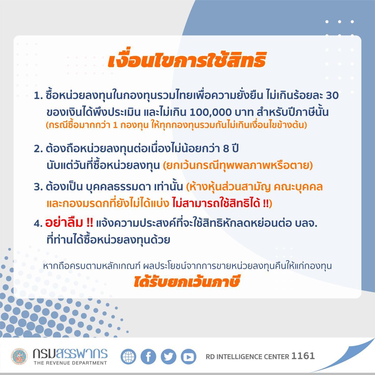 กรมสรรพากรตอบรับ ยกเว้นภาษีซื้อกองทุน thailand esg fund